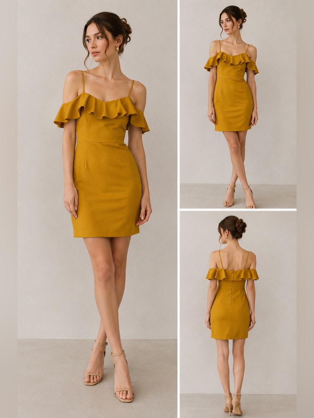 Ava. Ruffle Bustier Mini Dress Size L Sleeveless Zipped Lined